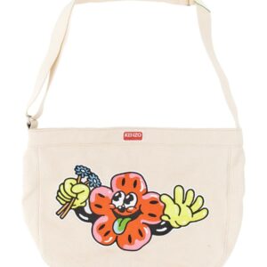 Explore the authentic Kenzo women's SHOULDER BAG WITH EMBROIDERY in POWDER