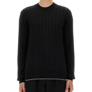 Discover the authentic Balmain men's SILK AND COTTON KNIT in Black
