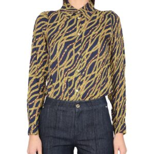 Explore the authentic MICHAEL BY MICHAEL KORS women's SILK BLEND SHIRT in Blue