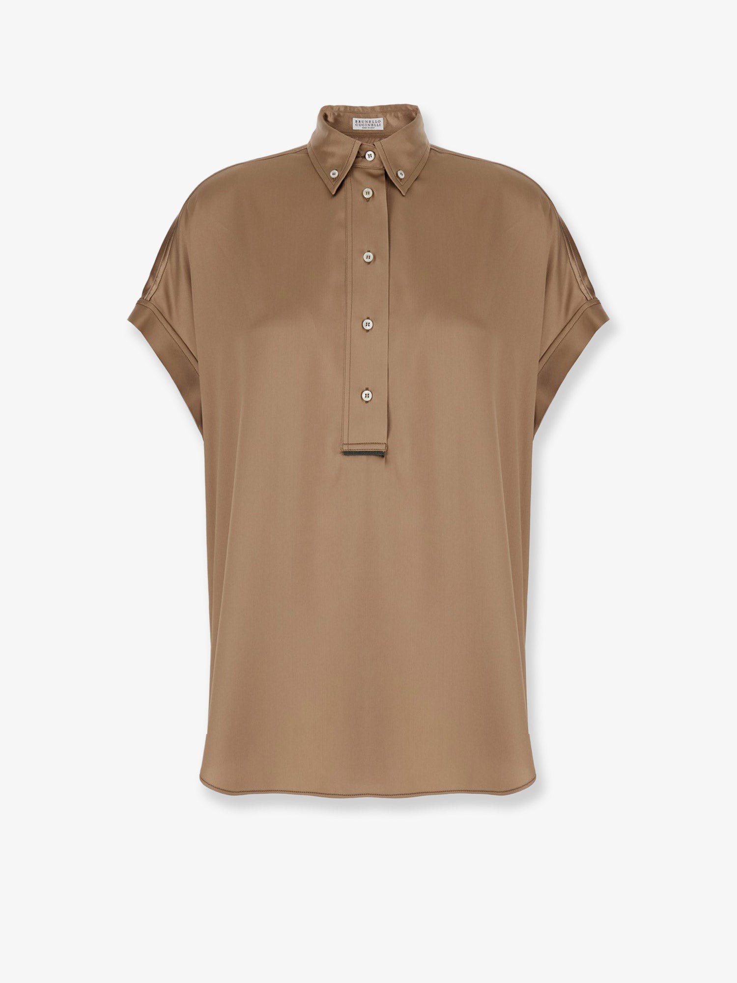 Discover the authentic Brunello Cucinelli women's Silk blend shirt in PRALINES