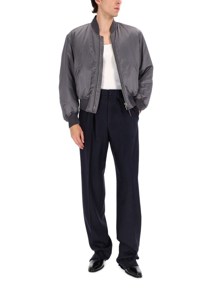 Discover the authentic TOM FORD men's SILK BOMBER JACKET in Grey