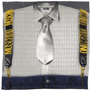 Explore the authentic Moschino women's SILK SCARF WITH PRINT in MULTICOLOUR