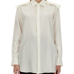 Elevate your look with the Burberry women's SILK SHIRT in White