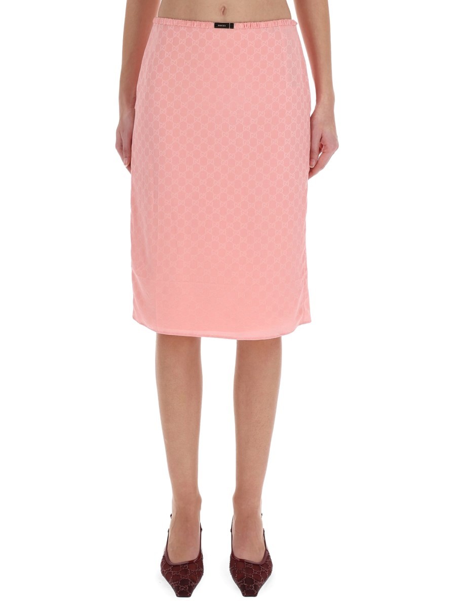 Discover the authentic Gucci women's SILK SKIRT in Pink