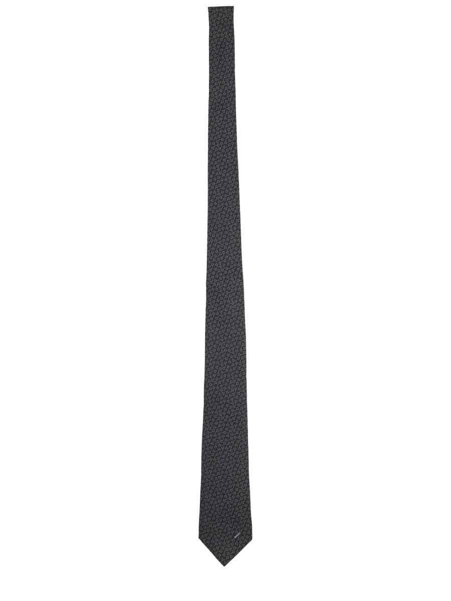 Discover the authentic Gucci men's SILK TIE WITH CLAMPS in Black