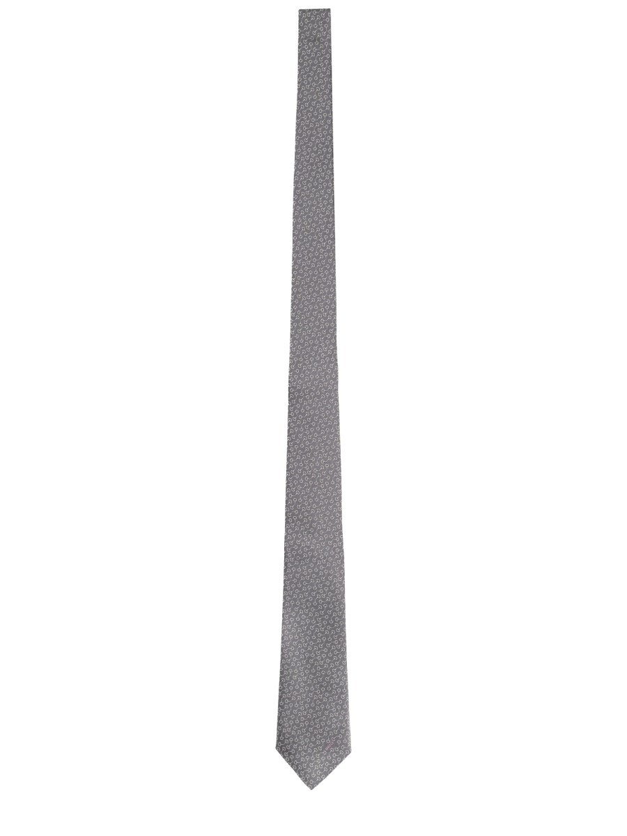 Discover the authentic Gucci men's SILK TIE WITH CLAMPS in Grey