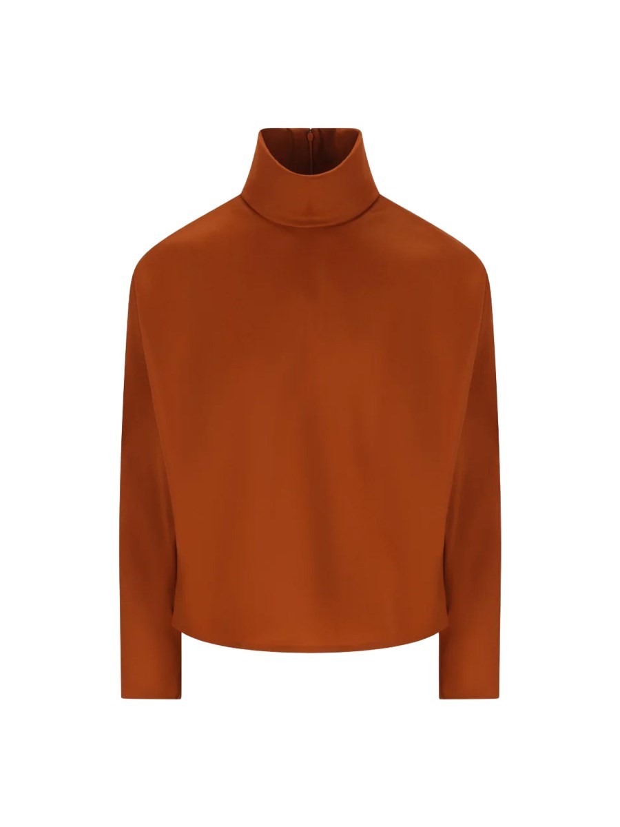 Discover the authentic Saint Laurent women's SILK TOP in Red