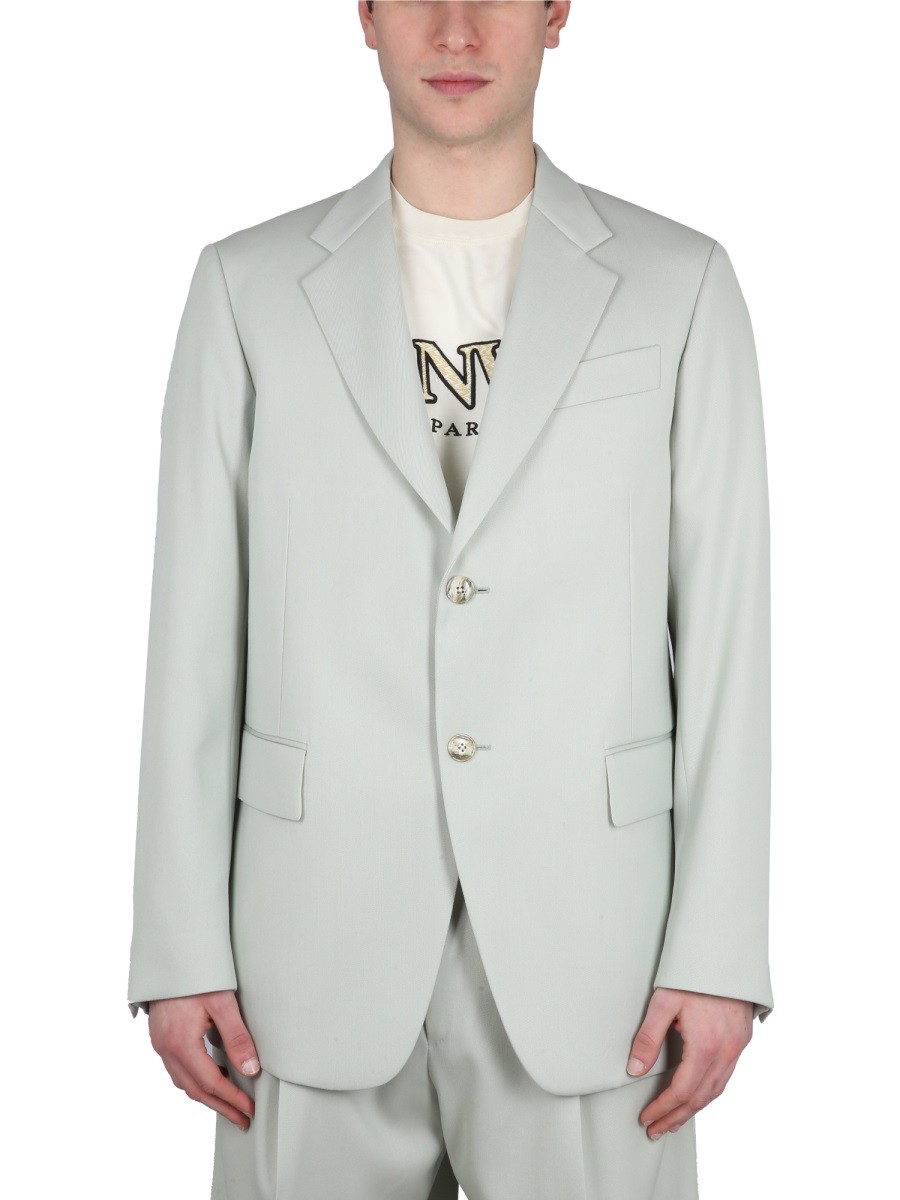 Refresh your wardrobe with the Lanvin men's SINGLE-BREASTED BOXY JACKET in GREEN