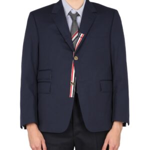 Refresh your wardrobe with the THOM BROWNE men's SINGLE-BREASTED JACKET in Blue