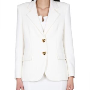 Refresh your wardrobe with the Moschino women's SINGLE-BREASTED JACKET in White