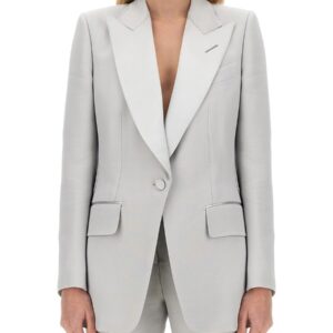 Discover the authentic TOM FORD women's SINGLE-BREASTED TUXEDO JACKET "BIANCA" in Grey