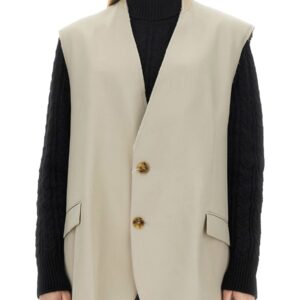Explore the authentic MM6 MAISON MARGIELA women's SINGLE-BREASTED VEST in beige