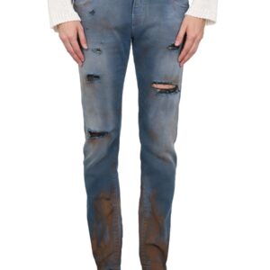 Explore the authentic Dolce & Gabbana men's SKINNY FIT JEANS in MULTICOLOUR