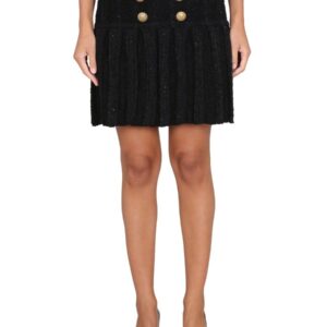 Discover the authentic Balmain women's SKIRT WITH BUTTONS in Black