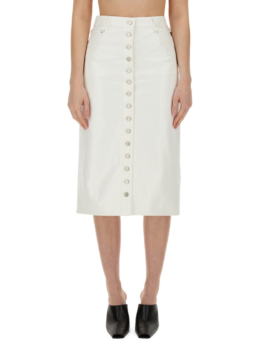 Discover the authentic COURREGES women's SKIRT WITH BUTTONS in White