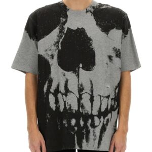 Explore the authentic Alexander Mcqueen men's SKULL PRINT T-SHIRT in Grey