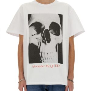 Explore the authentic Alexander Mcqueen men's SKULL PRINT T-SHIRT in White