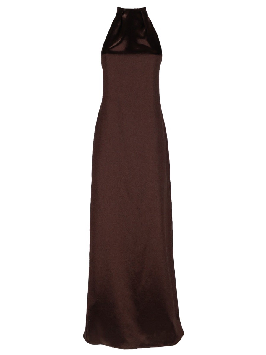 Refresh your wardrobe with the ALYSI women's SLEEVELESS LONG DRESS in Brown