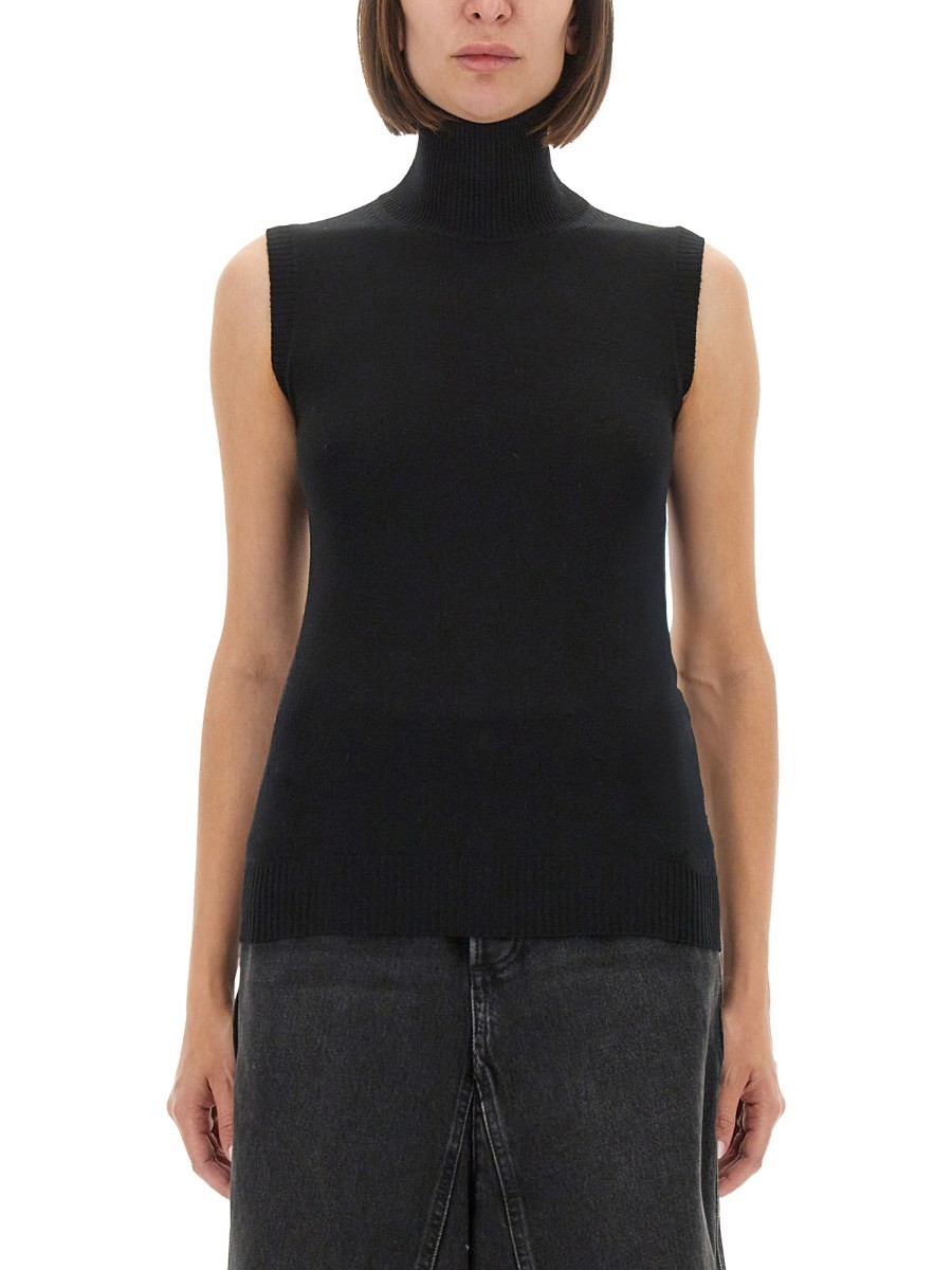 Explore the authentic Sportmax women's SLEEVELESS "VERTIGO" JERSEY in Black