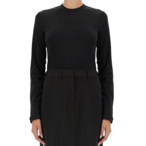 Explore the authentic Helmut Lang women's SLIM FIT T-SHIRT WITH LOGO in Black