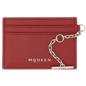 Refresh your wardrobe with the Alexander Mcqueen women's SLING CARD HOLDER in Red