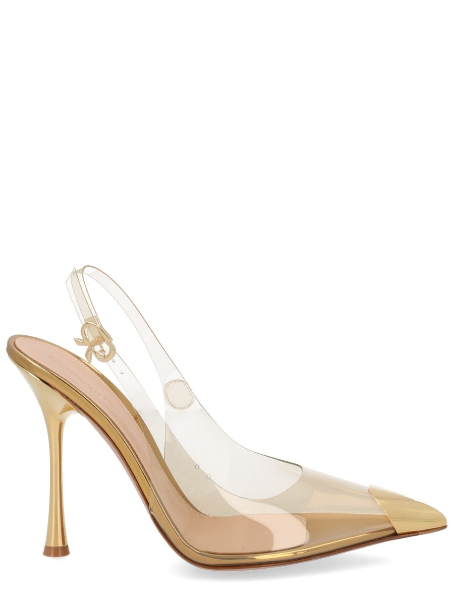 Explore the authentic GIANVITO ROSSI women's SLINGBACK PUMPS "DIANA" in gold