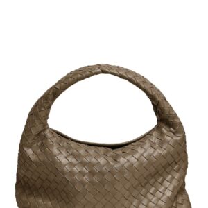 Refresh your wardrobe with the Bottega Veneta women's SMALL "HOP" BAG in beige