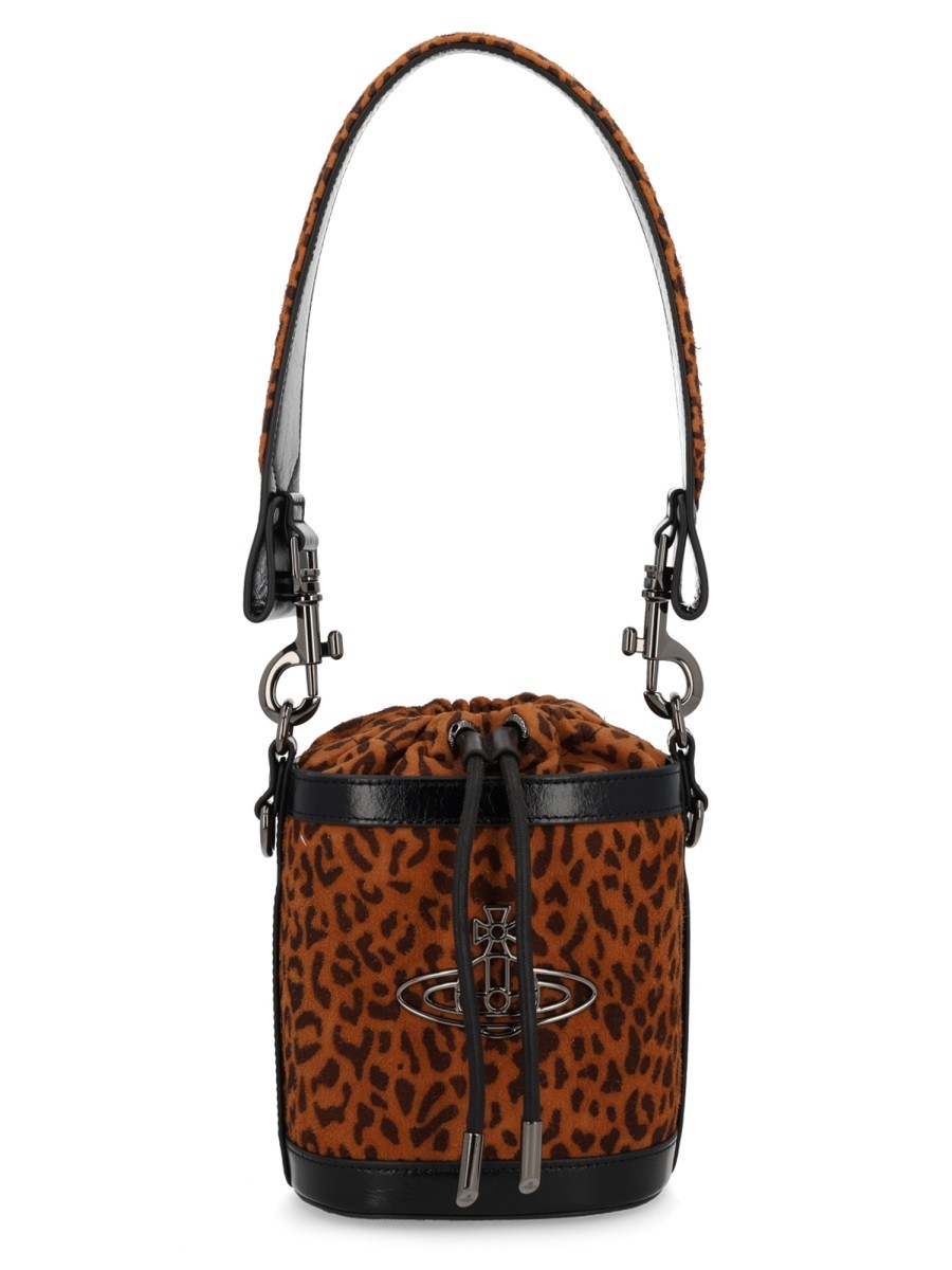 Explore the authentic Vivienne Westwood women's SMALL "KITTY" BUCKET BAG in ANIMALIER