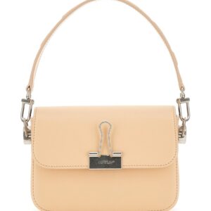 Explore the authentic Off-white women's SMALL LEATHER BINDER BAG in beige