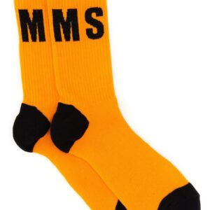 Discover the authentic msgm men's SOCKS WITH LOGO in orange