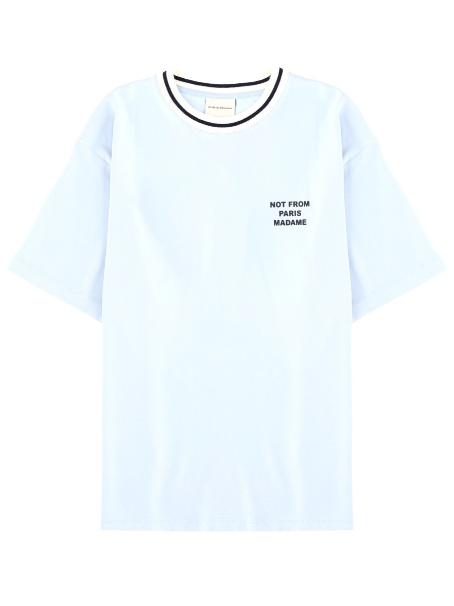 Explore the authentic Drole De Monsieur men's "SPORT SLOGAN" T-SHIRT in Azure