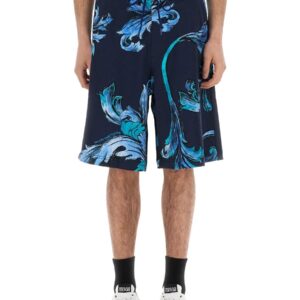 Explore the authentic Versace Jeans Couture men's SPORTS SHORTS OUTLINE BAROQUE in Blue