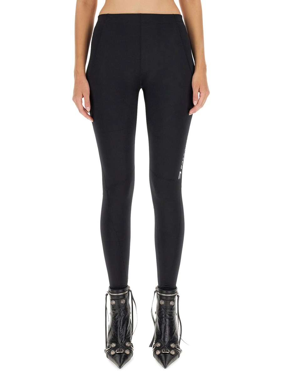 Explore the authentic Balenciaga women's SPORTY B ACTIVEWEAR LEGGINGS in Black