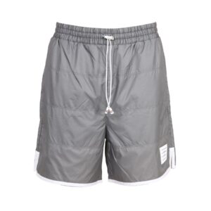 Refresh your wardrobe with the THOM BROWNE men's SPORTY RIPSTOP BERMUDA in Silver