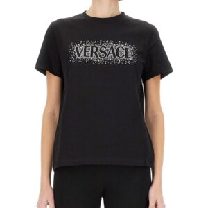 Refresh your wardrobe with the Versace women's "STARRY SKY" T-SHIRT in Black