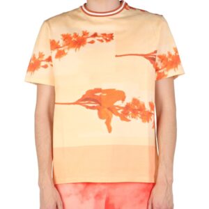 Refresh your wardrobe with the PAUL SMITH men's STEM FLORAL T-SHIRT in orange