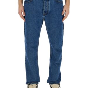 Refresh your wardrobe with the Palm Angels men's STRAIGHT LEG JEANS in Baby blue