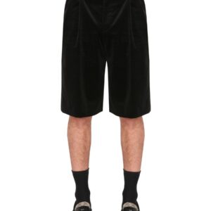 Discover the authentic Gucci men's STRETCH VELVET SHORTS in Black