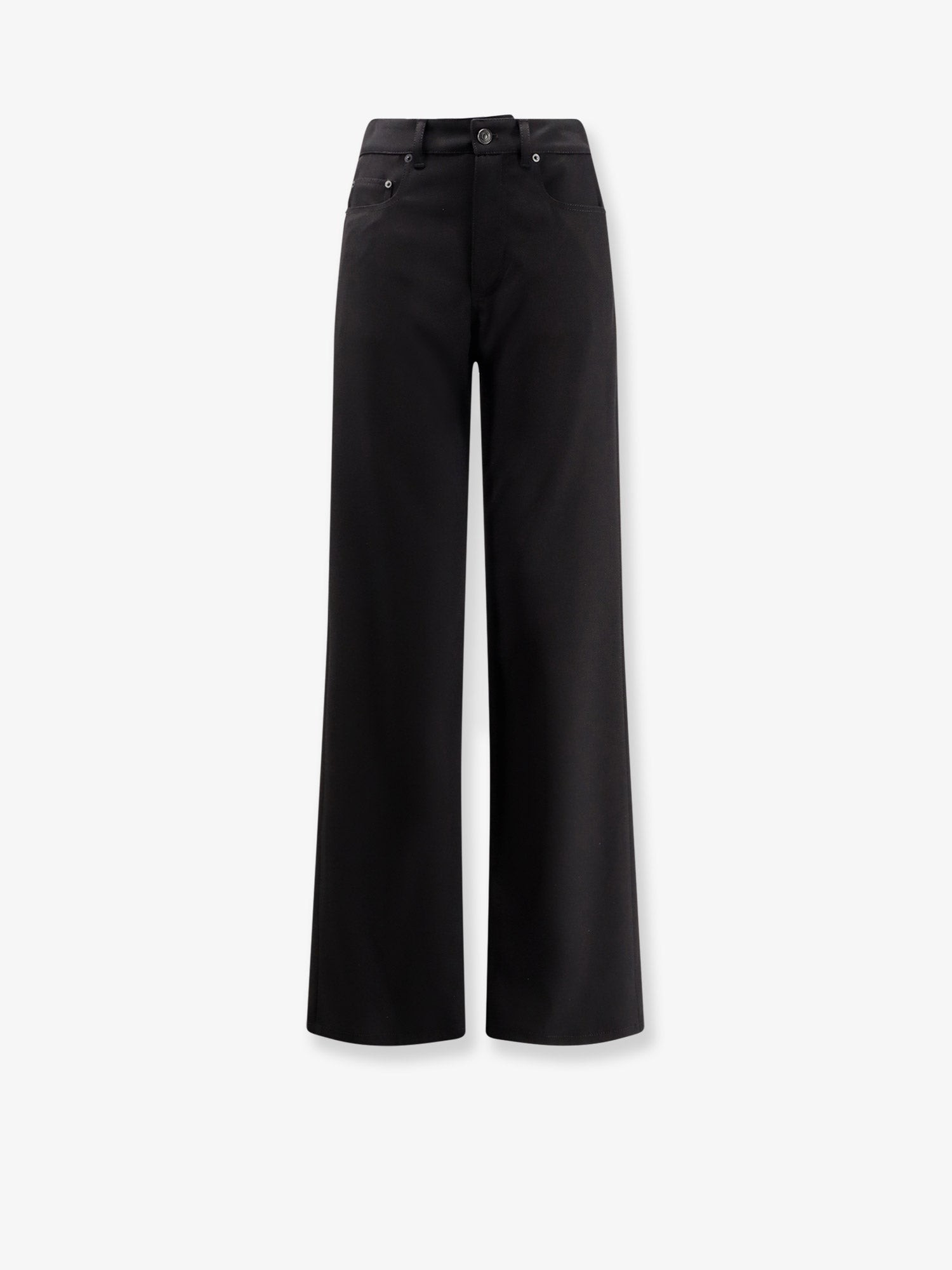 Discover the authentic Balenciaga women's Stretch wool trousers in Nero