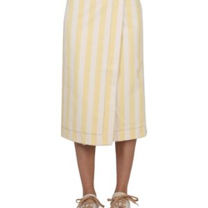 Refresh your wardrobe with the SUNNEI women's STRIPED PATTERN SKIRT in beige