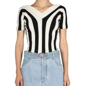 Discover the authentic Bottega Veneta women's STRIPED PATTERN TOP in Black