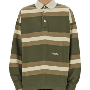 Discover the authentic Autry unisex STRIPED POLO. in GREEN