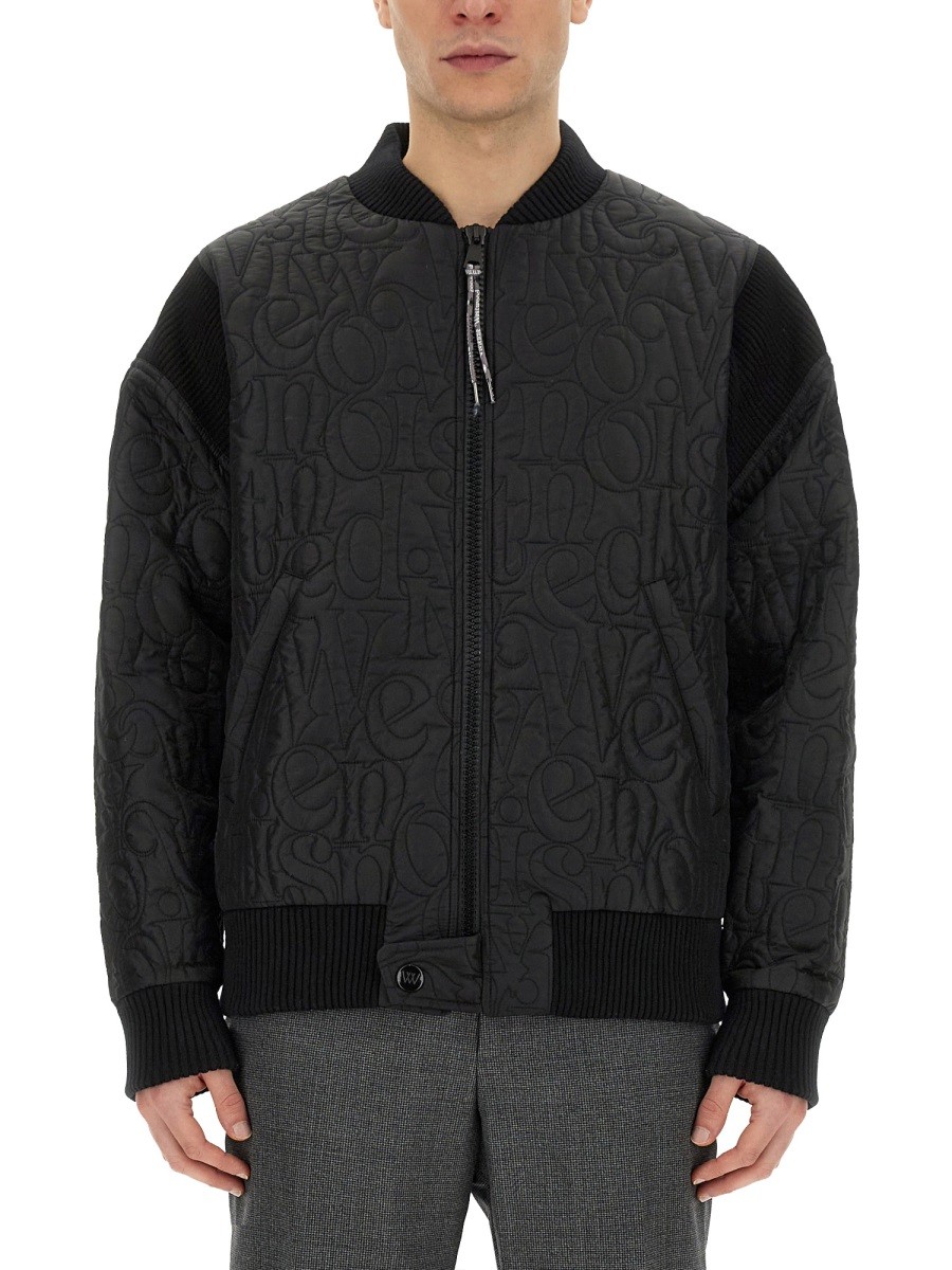 Explore the authentic Vivienne Westwood men's STRIPPED CYCLIST" JACKET in Black