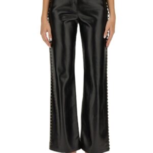 Refresh your wardrobe with the MOSCHINO JEANS women's STUDDED PANTS in Black