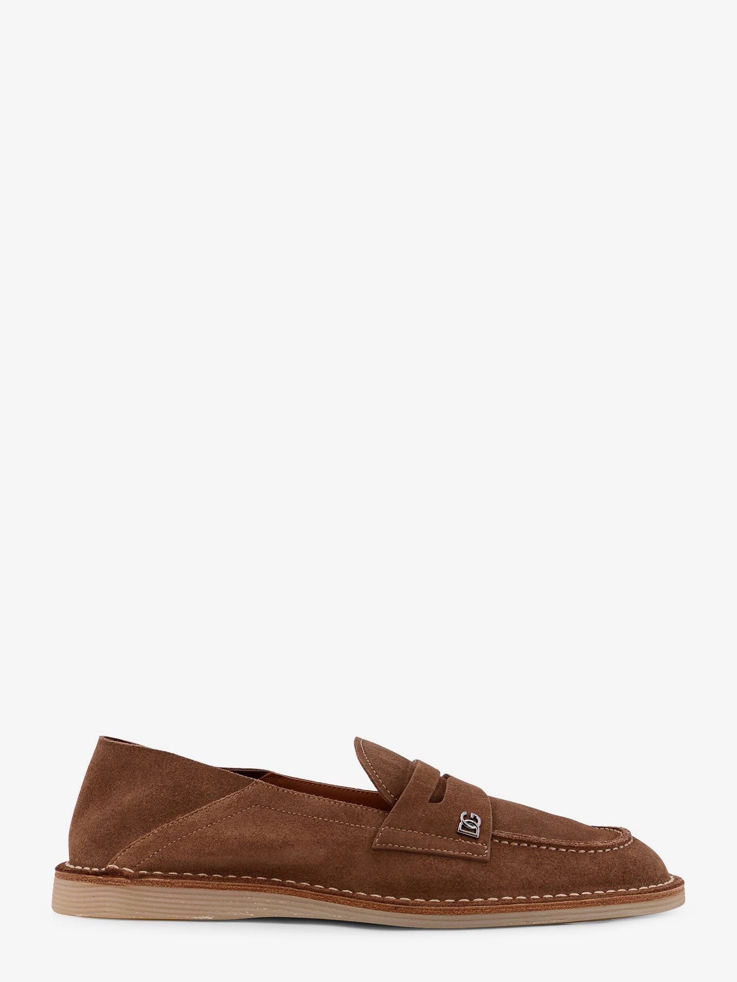 Discover the authentic Dolce & Gabbana men's Suede Slipper Loafers in Nocciola