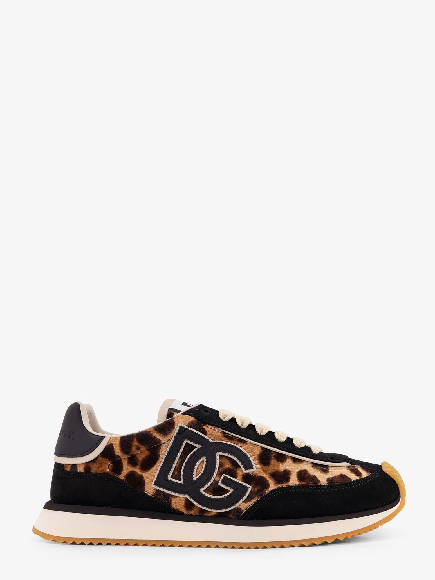 Discover the authentic Dolce & Gabbana women's Suede sneakers with animal print in LEONERO