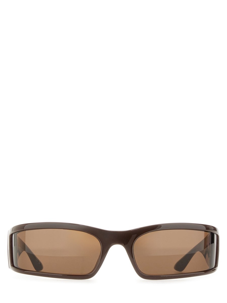 Explore the authentic Balenciaga women's "SUNSET RECTANGLE" SUNGLASSES in Brown
