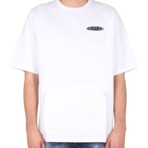 Explore the authentic Dsquared2 men's SURF BOARD SKATER T-SHIRT in White