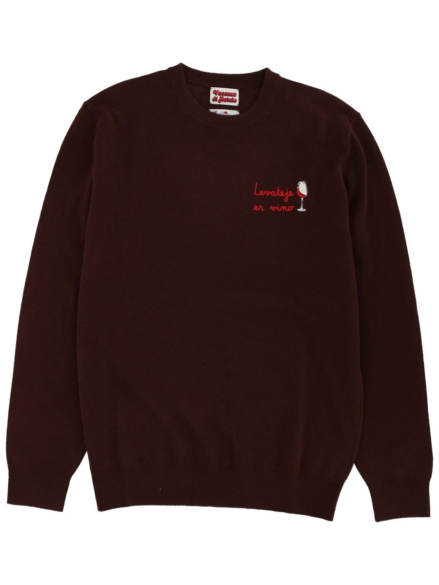Explore the authentic MC2 SAINT BARTH men's SWEATER WITH EMBROIDERY in Brown