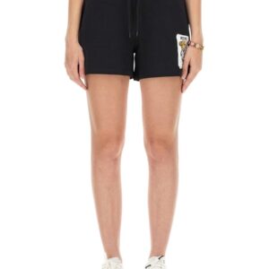 Elevate your look with the Moschino women's SWEATSHIRT SHORTS in Black